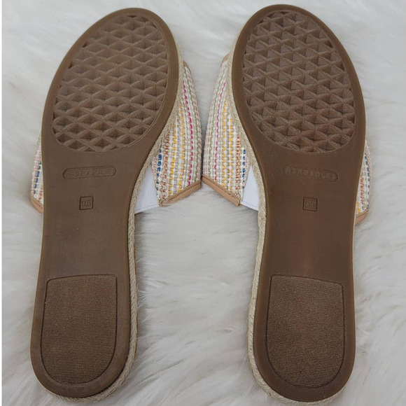 Aerosoles Tan Red Green Blue Yellow Slide On Espadrille Sandals 9.5 - Picture 7 of 8